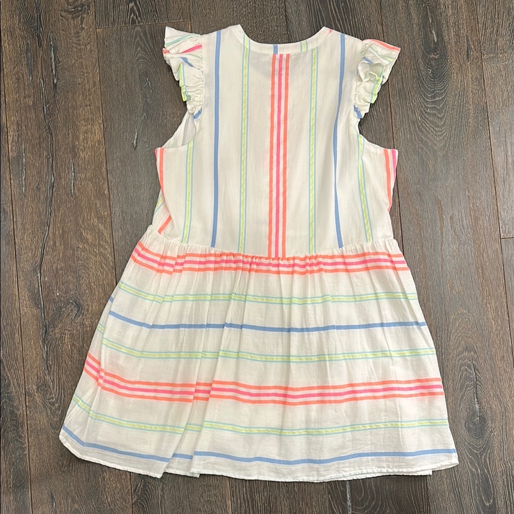 Vineyard Vines Guava Multi Colored Striped Button-front Women’s Dress - Picture 2 of 5